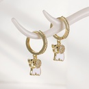 Copper zircon enamel elephant animal dripping oil personality simple earringspicture9