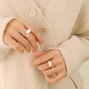 retro fashion white sea shell open female titanium steel plated ring hand jewelrypicture3