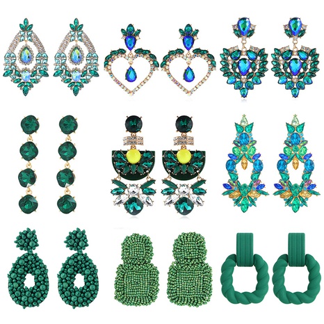 Fashion Geometric Earrings Fresh Alloy Earrings Alloy Diamond Earrings's discount tags