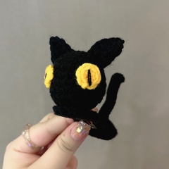 New cute wool knitting fashion cat three-dimensional hairpin