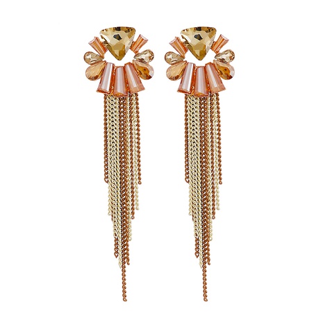 Fashion geometric earrings women's long tassel alloy earrings wholesale NHJJ594086's discount tags