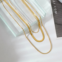 Fashion titanium steel necklace multi-layer snake bone chain simple clavicle chain