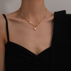 fashion heart-shaped titanium steel necklace simple irregular clavicle chain