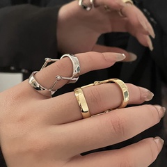Nische retro geometrisch biegsamer Ring Kupfer vergoldeter Ring weiblich
