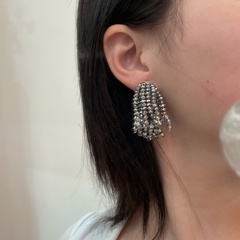 retro personality long tassel niche exaggerated earrings