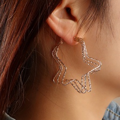 fünfzackiger Stern mehrschichtige geometrische Ohrringe mit weiblichem Modetemperament