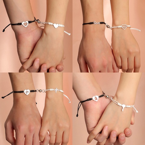 Nouveaux bracelets en forme de coeur en alliage simple à la mode en gros's discount tags