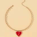 fashion red heart necklace female niche design enamel drop glaze clavicle chainpicture7