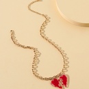 fashion red heart necklace female niche design enamel drop glaze clavicle chainpicture9