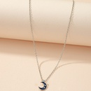 Korean light luxury design moon star retro enamel dripping oil pendant necklacepicture8