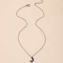 Korean light luxury design moon star retro enamel dripping oil pendant necklacepicture9