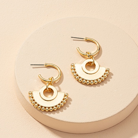 fan-shaped metal earrings trendy personality fashion earrings's discount tags