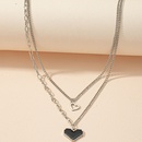 European and American doublelayer heart necklace niche collarbone chain femalepicture6