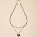 European and American doublelayer heart necklace niche collarbone chain femalepicture7