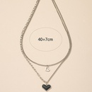 European and American doublelayer heart necklace niche collarbone chain femalepicture9