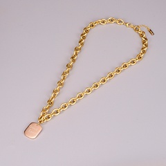 Fashion titanium steel electroplating gold pendant hollow two-color titamum steel clavicle chain