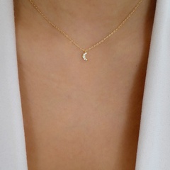 collier pendentif lune simple collier en alliage de mode chaîne de chandail