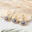 ethnic style metal hollow rhinestone devil eye pendant earrings necklacepicture6