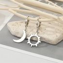 Korea Simple Alloy Hollow Sun Moon Asymmetric Earrings Necklace Wholesalepicture9