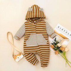 New children's clothing long-sleeved jumpsuit autumn and winter striped romper