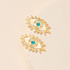 Fashion personality diamond-encrusted devil's eye alloy earrings wholesale