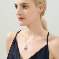 European and American style simple three-dimensional irregular crystal necklace female