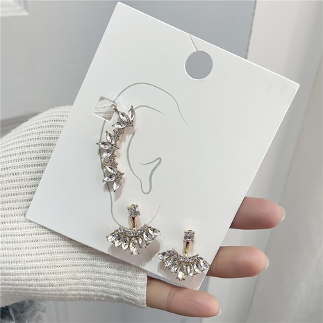 Korean personality simple diamond female alloy earrings's discount tags