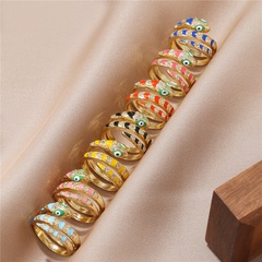 Copper inlaid zircon exaggerated personality hipster opening index finger ring