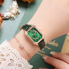 New Rectangular Shell Ladies Watch Trend Diamond PU Strap Watch