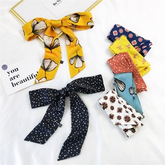 Spring and autumn thin and long strips of small silk scarf female summer Korean decoration