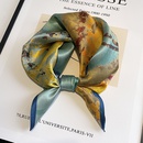 New blue mulberry silk scarf female spring and autumn Korean small scarfpicture7