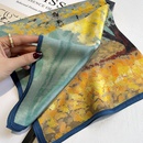 New blue mulberry silk scarf female spring and autumn Korean small scarfpicture9