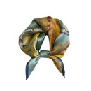 New blue mulberry silk scarf female spring and autumn Korean small scarfpicture11
