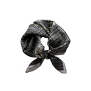 Europeanstyle irregular black and white plaid 53cm mulberry silk square scarfpicture11