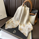 Spring and Autumn Thin Korean Sweet Champagne Color Floral Square Scarfpicture8