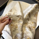 Spring and Autumn Thin Korean Sweet Champagne Color Floral Square Scarfpicture10