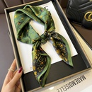 New pastoral green floral floral crimping silk mulberry silk 70cm square scarfpicture8
