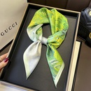 Summer green wheat field oil painting mulberry silk twill silk 70cm square scarfpicture8