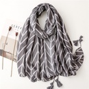 fashion tropical plant leaf veins cotton and linen handfeeling herringbone pattern silk scarfpicture14
