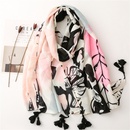 wholesale tropical plant flower printing cotton and linen beach towel long hanging tassel shawlpicture19