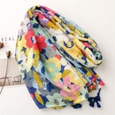 wholesale tropical plant camouflage flower cotton and linen long hanging tassel shawl femalepicture8