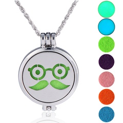 European and American long aromatherapy chain female owl expression pendant necklace