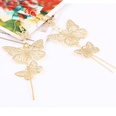 Pendientes de hoja de metal hueco de moda con personalidad creativa de mariposa de hojapicture37