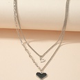 European and American doublelayer heart necklace niche collarbone chain femalepicture11