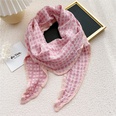 Doublesided plaid polka dot cotton linen diamond scarf female decorative scarfpicture12