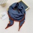 Doublesided plaid polka dot cotton linen diamond scarf female decorative scarfpicture14