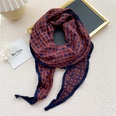 Doublesided plaid polka dot cotton linen diamond scarf female decorative scarfpicture18