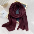 Solid color long pleated cotton and linen silk scarf female Korean decorative scarfpicture16