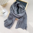 Solid color long pleated cotton and linen silk scarf female Korean decorative scarfpicture19