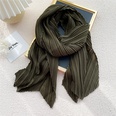 Solid color long pleated cotton and linen silk scarf female Korean decorative scarfpicture20